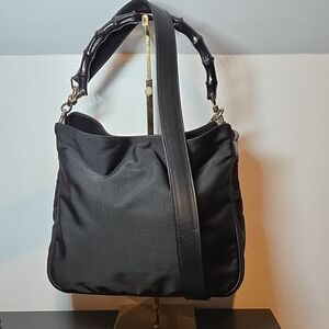 VINTAGE GUCCI BAMBOO HANDLE SHOULDER BAG